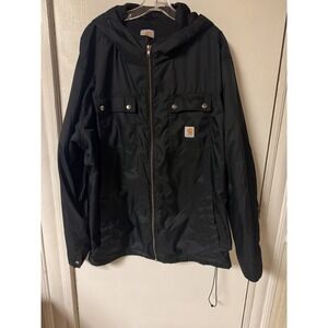 Carhartt Women's 2XL Black Hooded Jacket Lightweight Nylon Workwear‎